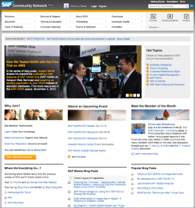 SCN Homepage Josef Minde SAP HANA