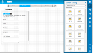 Catalog of widgets for adding contents to a page
