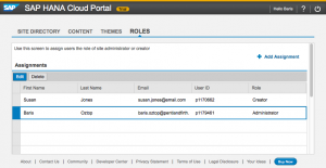 Assign roles as creator or administrator
