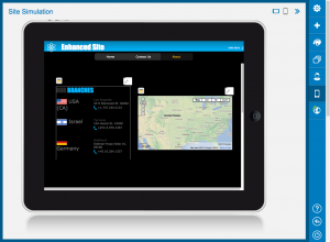 Site simulation for tablet devices