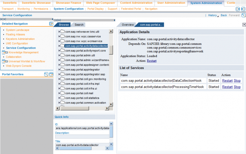 Activity Data Collector Services on NW 7.0 Portal