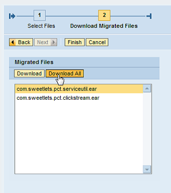 Downloading the EAR files and unzip them to a folder on the computer being used for NWDS.