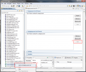 Uninstalling old portal application version before deploying the new version using the deploy perspective of NWDS