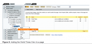 Content Administration for adding the World Times iView to any page